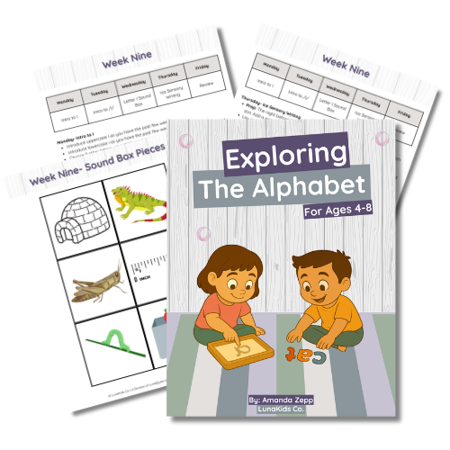 An image showing the inside of the Exploring the Alphabet Curriculum